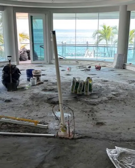 Before: Living room with ocean view